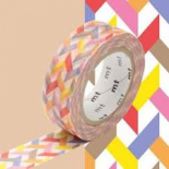 Masking tape entrelacs multicolore slash red 15MM*10M (AU PLAISIR DE LIRE)