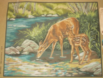 Canevas LUC 65 x 80 cm "Biche et Faon" (LA BOITE A OUVRAGE)